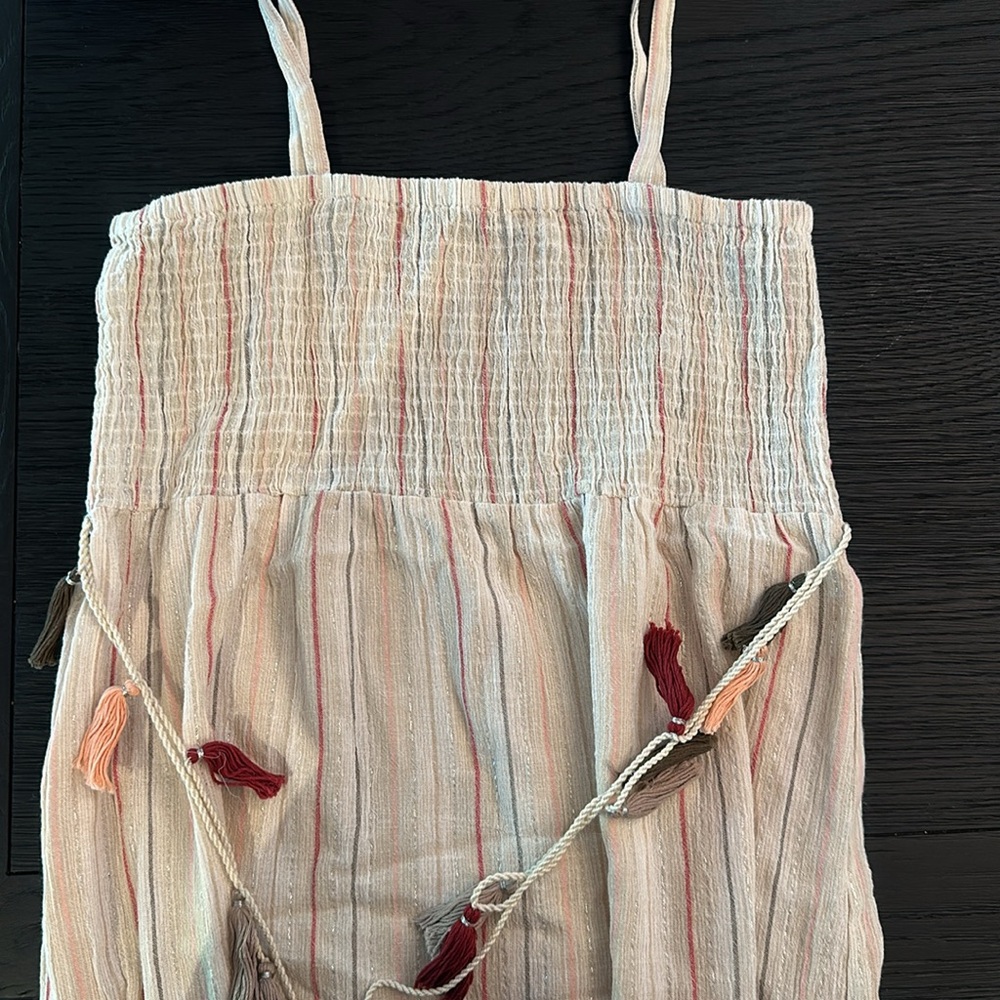 LOVE SAM- Smocked Top Midi Tassle Dress
